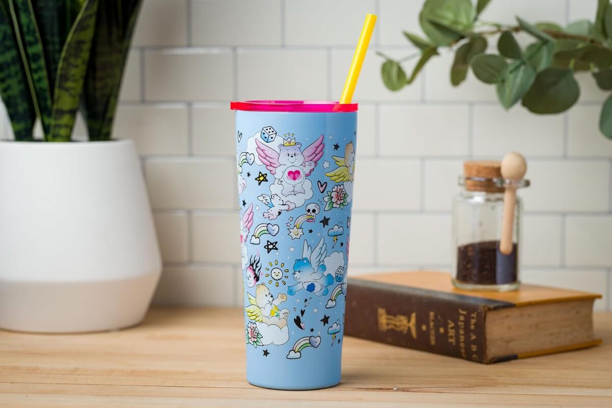 Vaso de Acero Inoxidable de Doble Pared con Pajilla de los Ositos cariñositos - Image 3