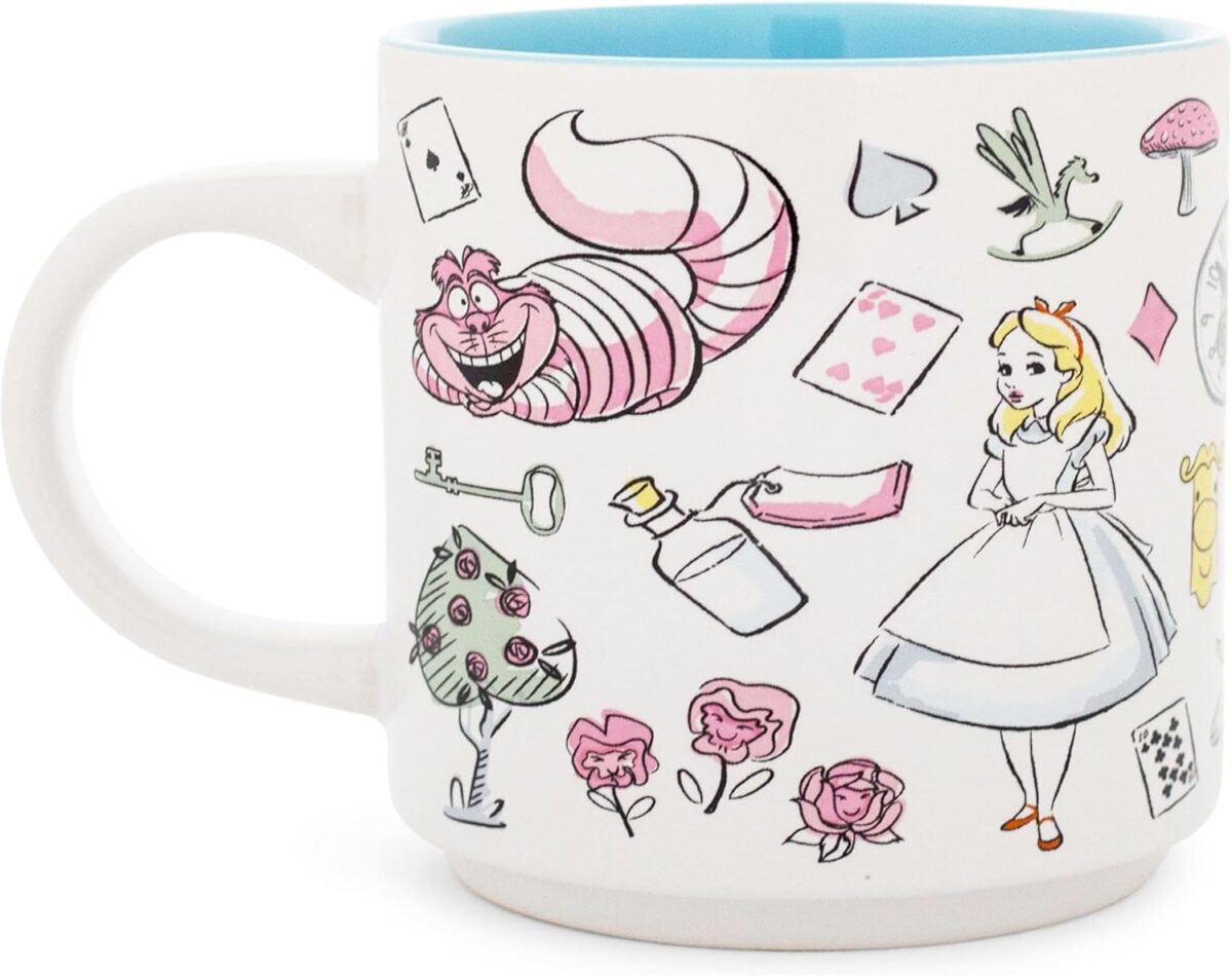 Taza de cerámica de Alicia en el País de las Maravillas